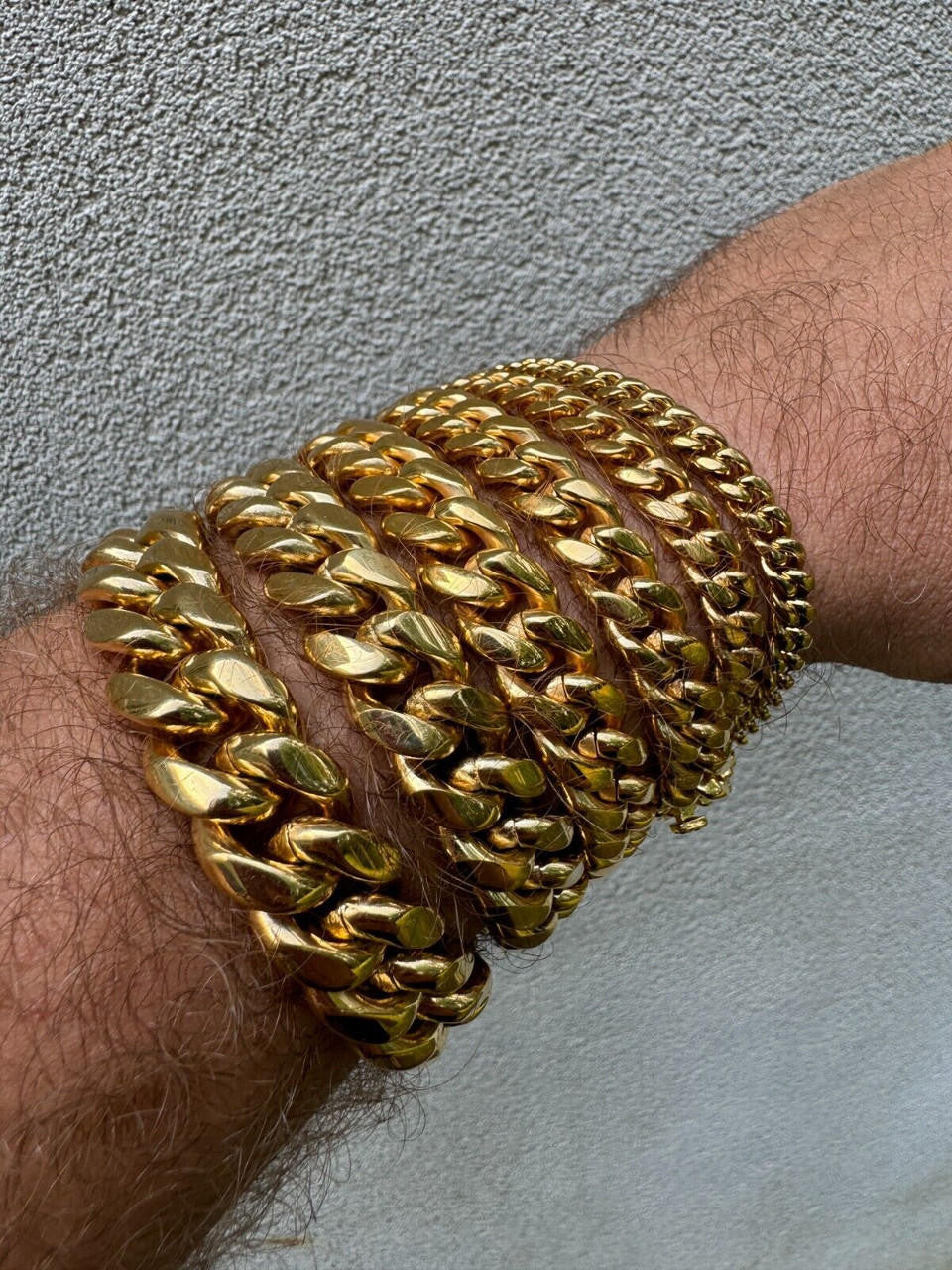 Miami Cuban Link Bracelet - 18k Yellow Gold Plated Stainless Steel - 6"-10" - 6mm-18mm