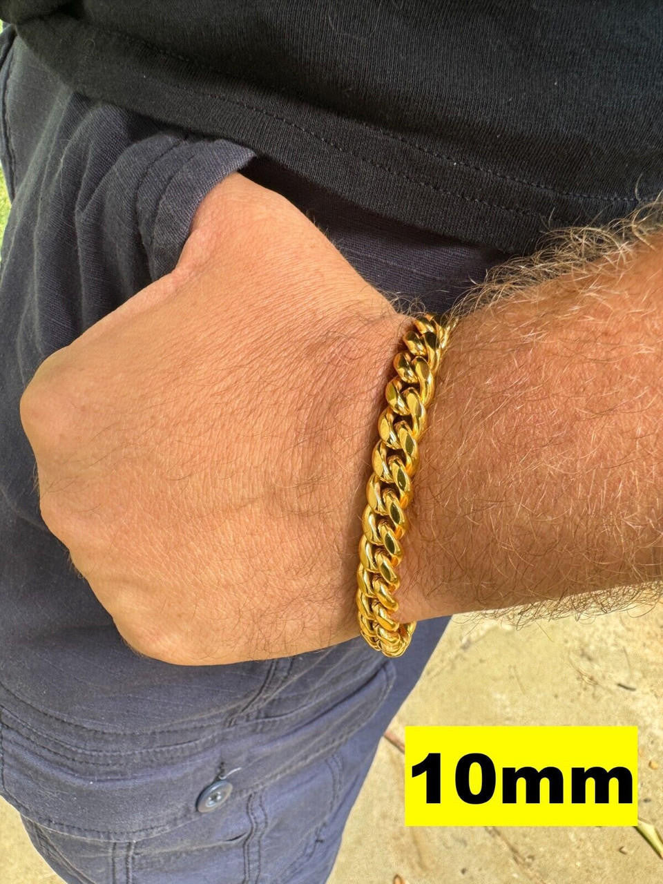Miami Cuban Link Bracelet - 18k Yellow Gold Plated Stainless Steel - 6"-10" - 6mm-18mm