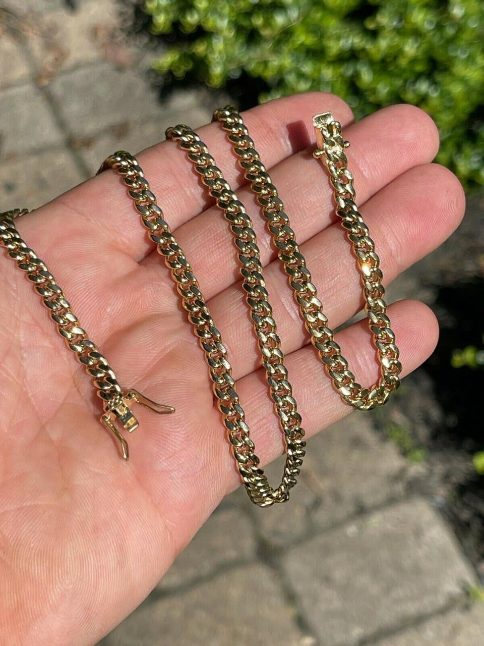 Miami Cuban Link Chain Necklace 14k Gold Plated Stainless Steel 4-18mm
