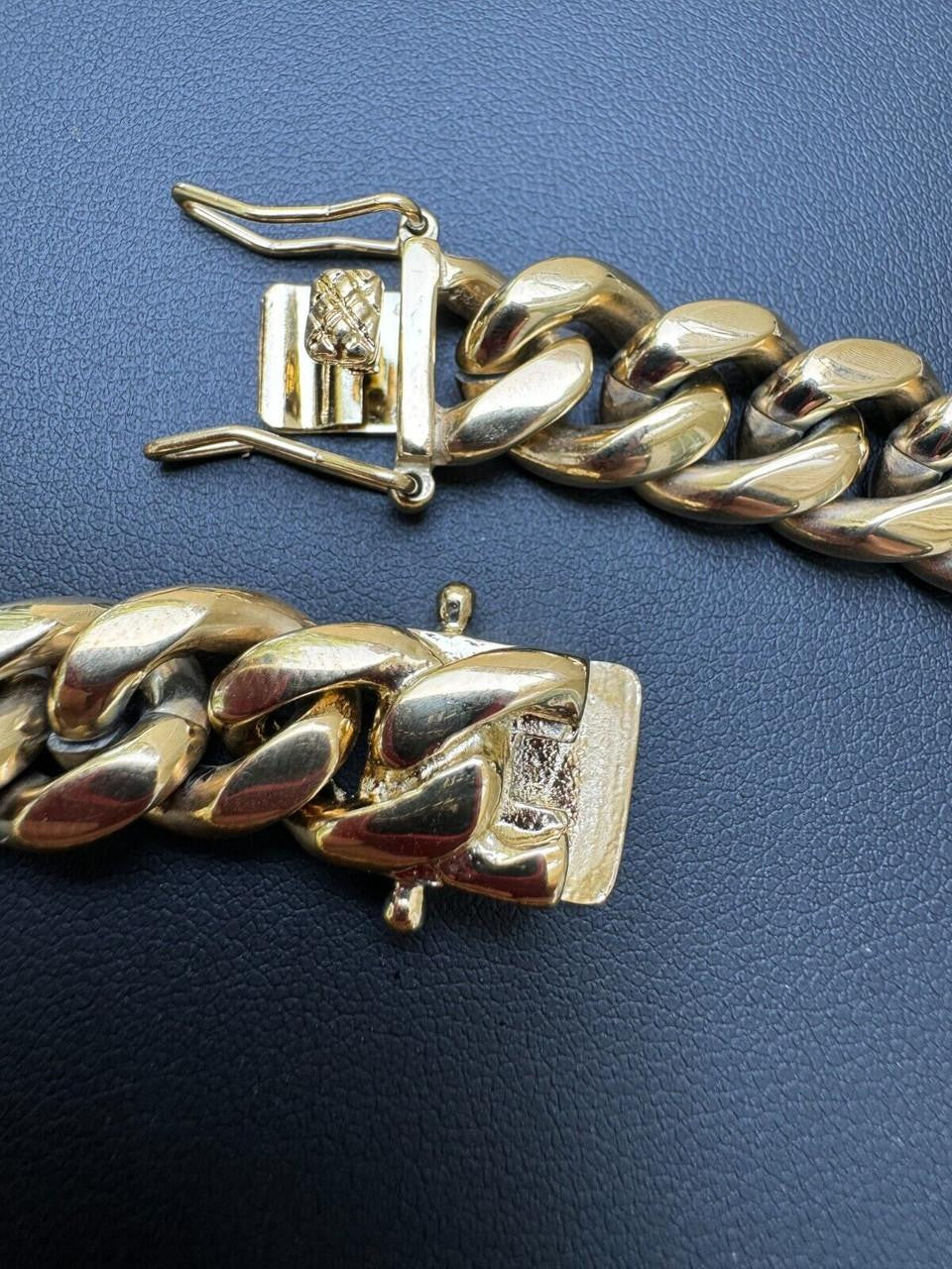 Miami Cuban Link Chain Necklace 14k Gold Plated Stainless Steel 4-18mm