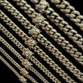 Miami Cuban Link Chain Necklace 14k Gold Plated Stainless Steel 4-18mm