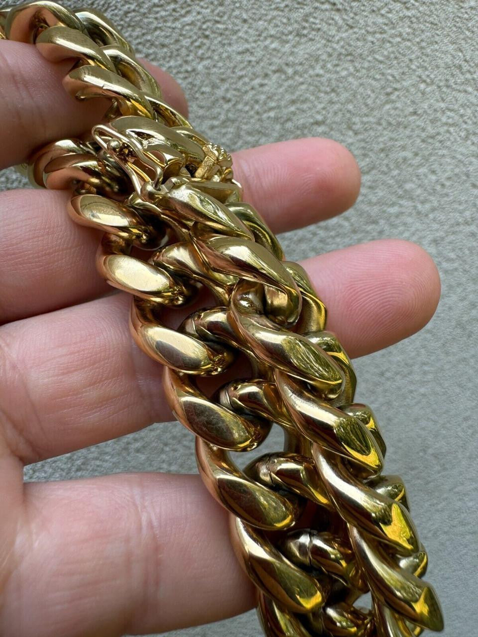 Miami Cuban Link Chain Necklace 14k Gold Plated Stainless Steel 4-18mm