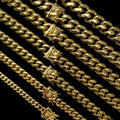 Miami Cuban Link Chain Necklace Bracelet 18k Gold Plated Stainless Steel 6-18mm