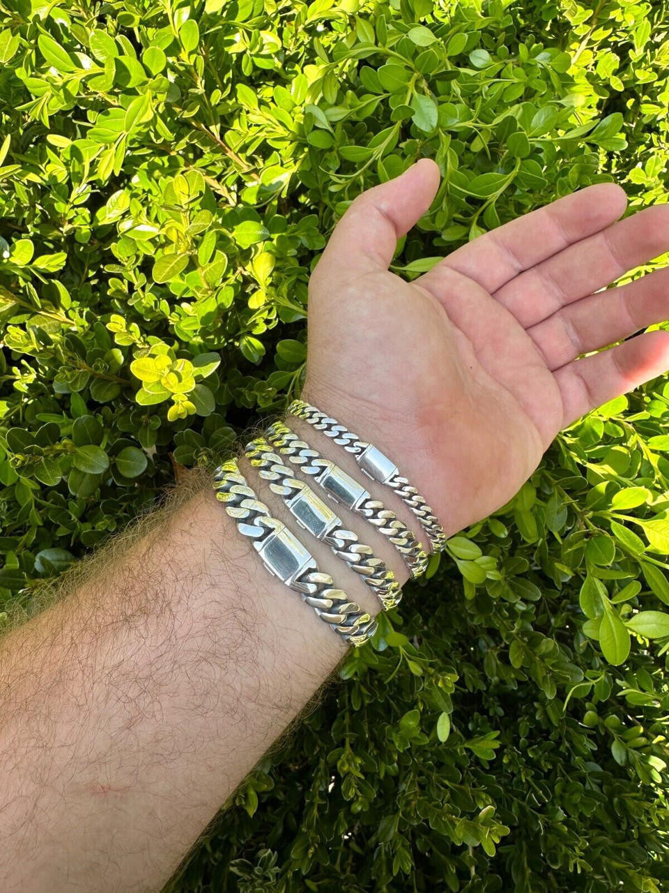 Cancun Cuban Link Chain Bracelet Sleek Clasp - 925 Sterling Silver - 7"-9" - 6mm-12mm