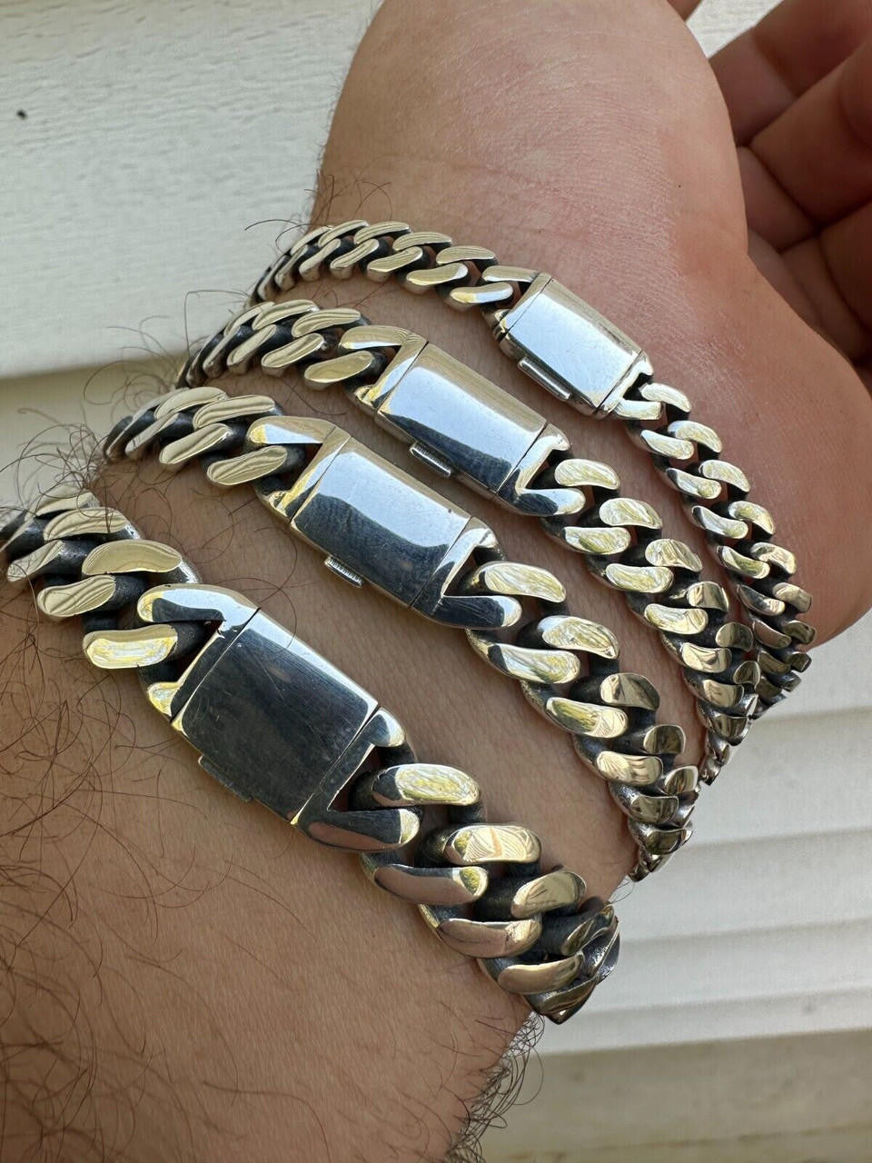 Cancun Cuban Link Chain Bracelet Sleek Clasp - 925 Sterling Silver - 7"-9" - 6mm-12mm