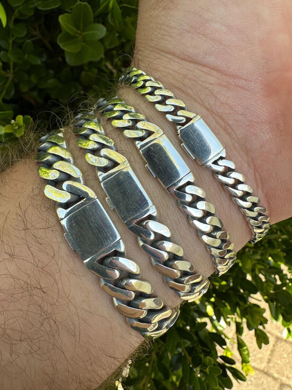 Cancun Cuban Link Chain Bracelet Sleek Clasp - 925 Sterling Silver - 7"-9" - 6mm-12mm