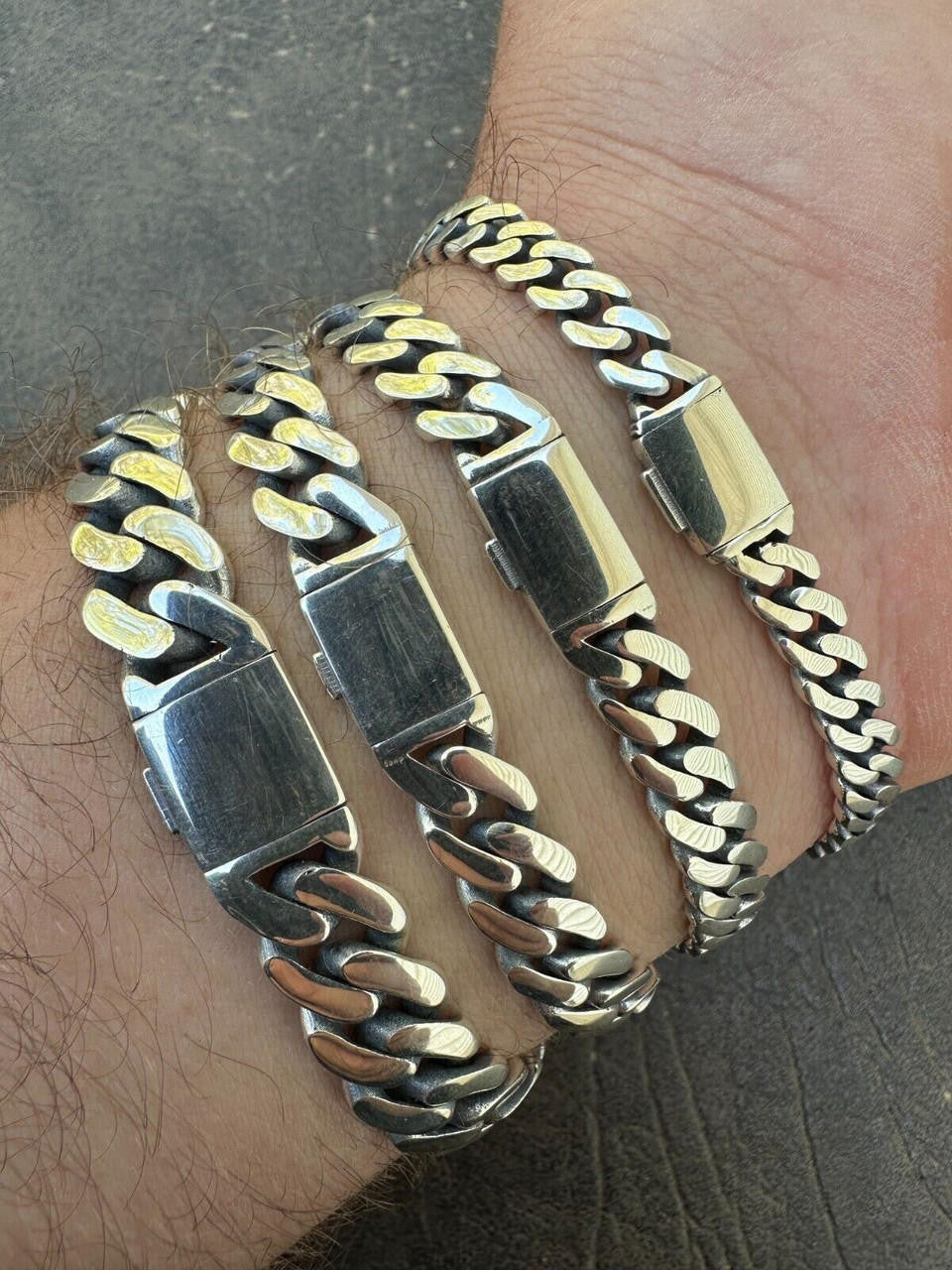Cancun Cuban Link Chain Bracelet Sleek Clasp - 925 Sterling Silver - 7"-9" - 6mm-12mm