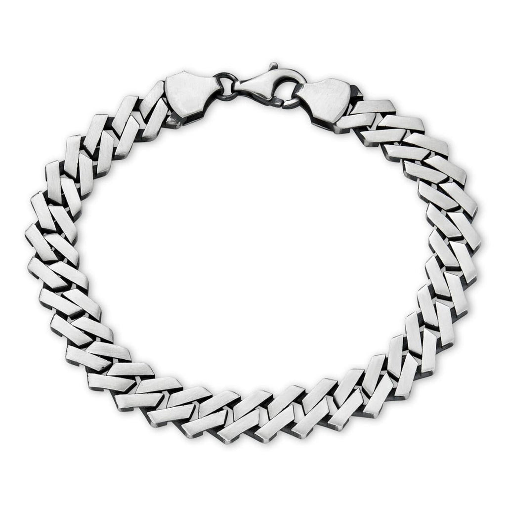 Miami Cuban Prong Bracelet - 925 Sterling Silver Oxidized Gunmetal - 7"-9" - 8.5mm