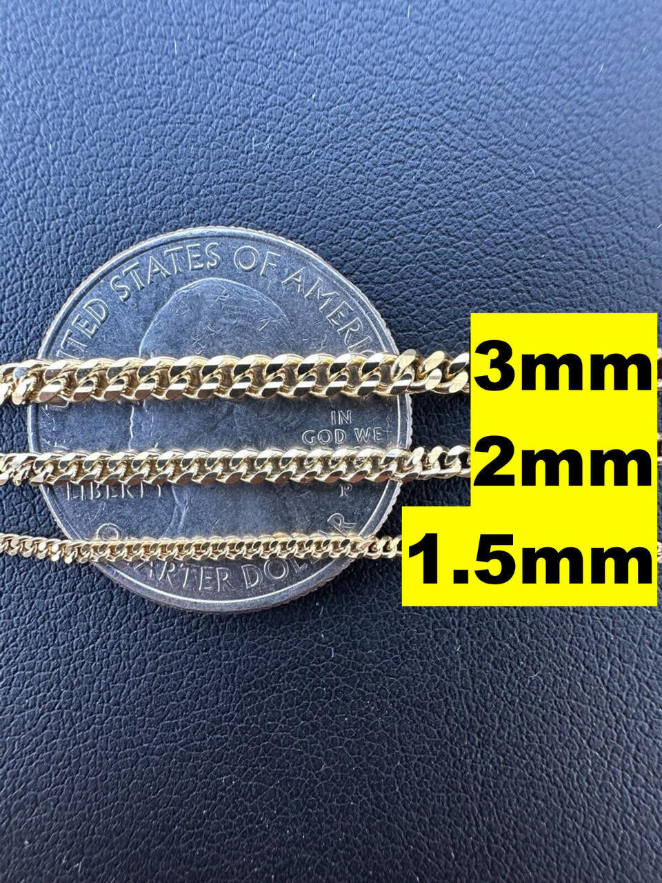 Micro Miami Cuban Link Chain Necklace - 10k Yellow Gold - 16"-24" - 1.5mm-3mm