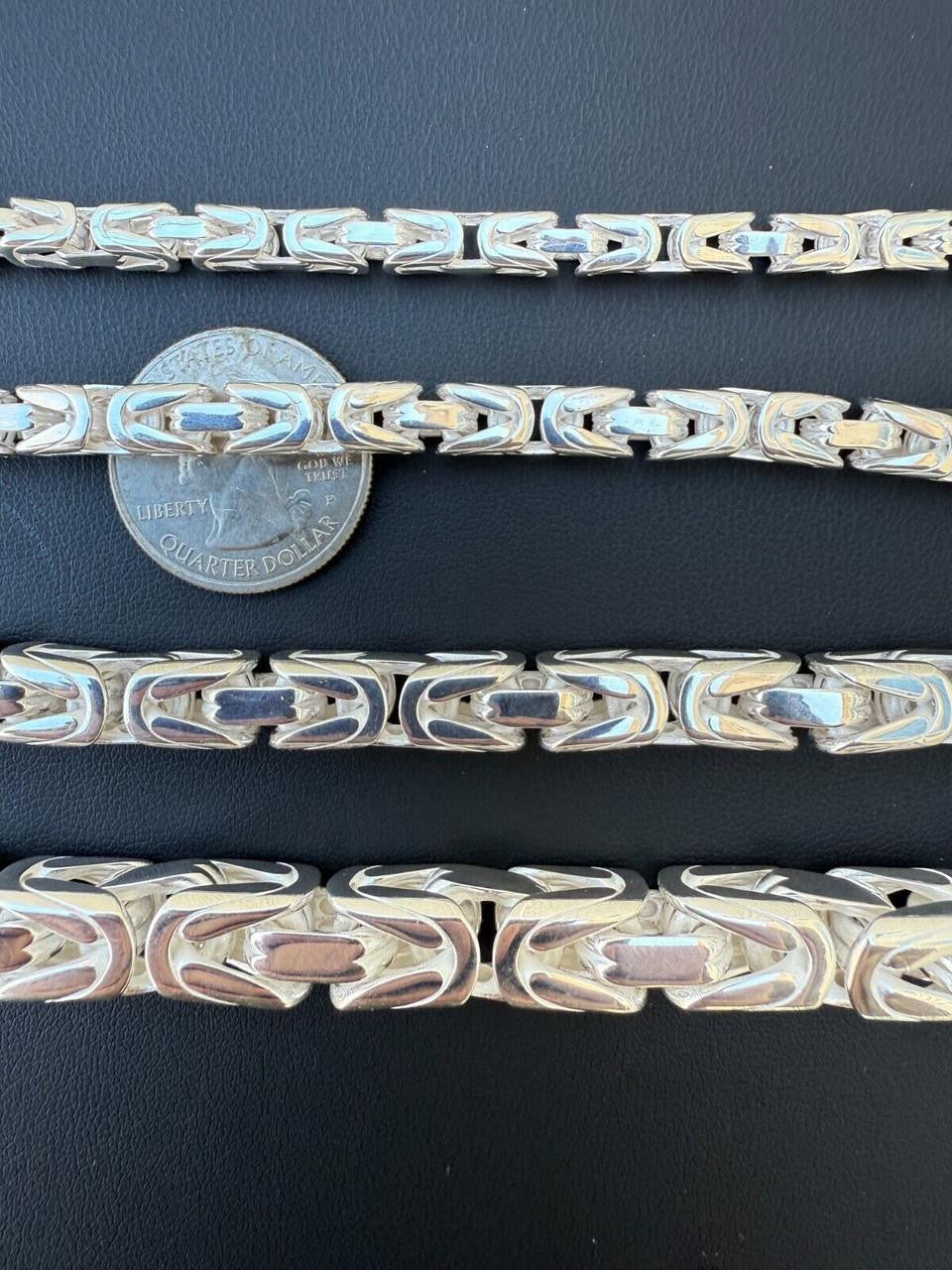 Modern Byzantine Link Bracelet W. Box Lock - 925 Sterling Silver -7"-9" - 5mm-10mm