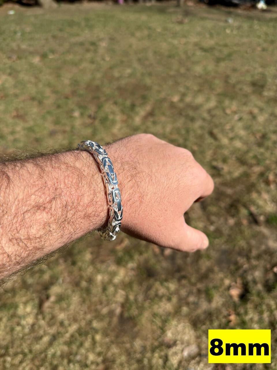 Modern Byzantine Link Bracelet W. Box Lock - 925 Sterling Silver -7"-9" - 5mm-10mm