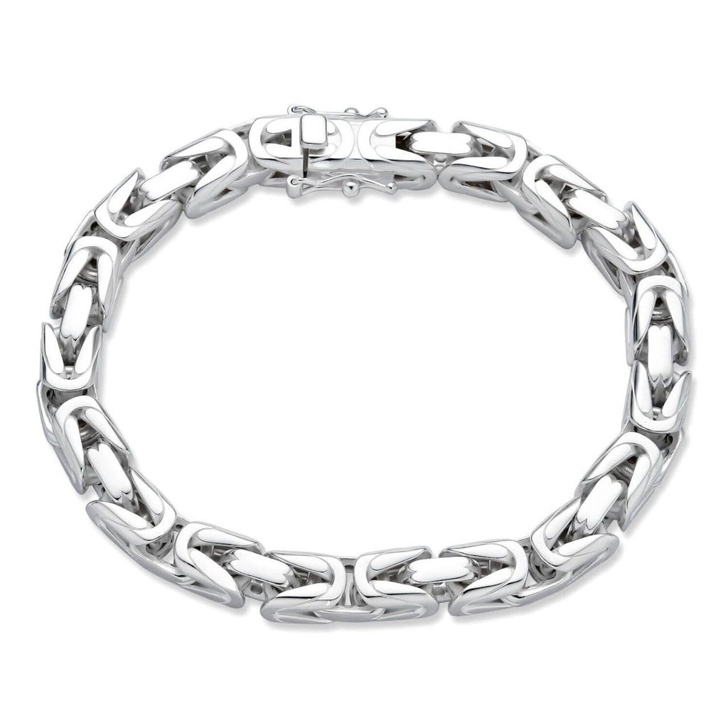Modern Byzantine Link Bracelet W. Box Lock - 925 Sterling Silver -7"-9" - 5mm-10mm