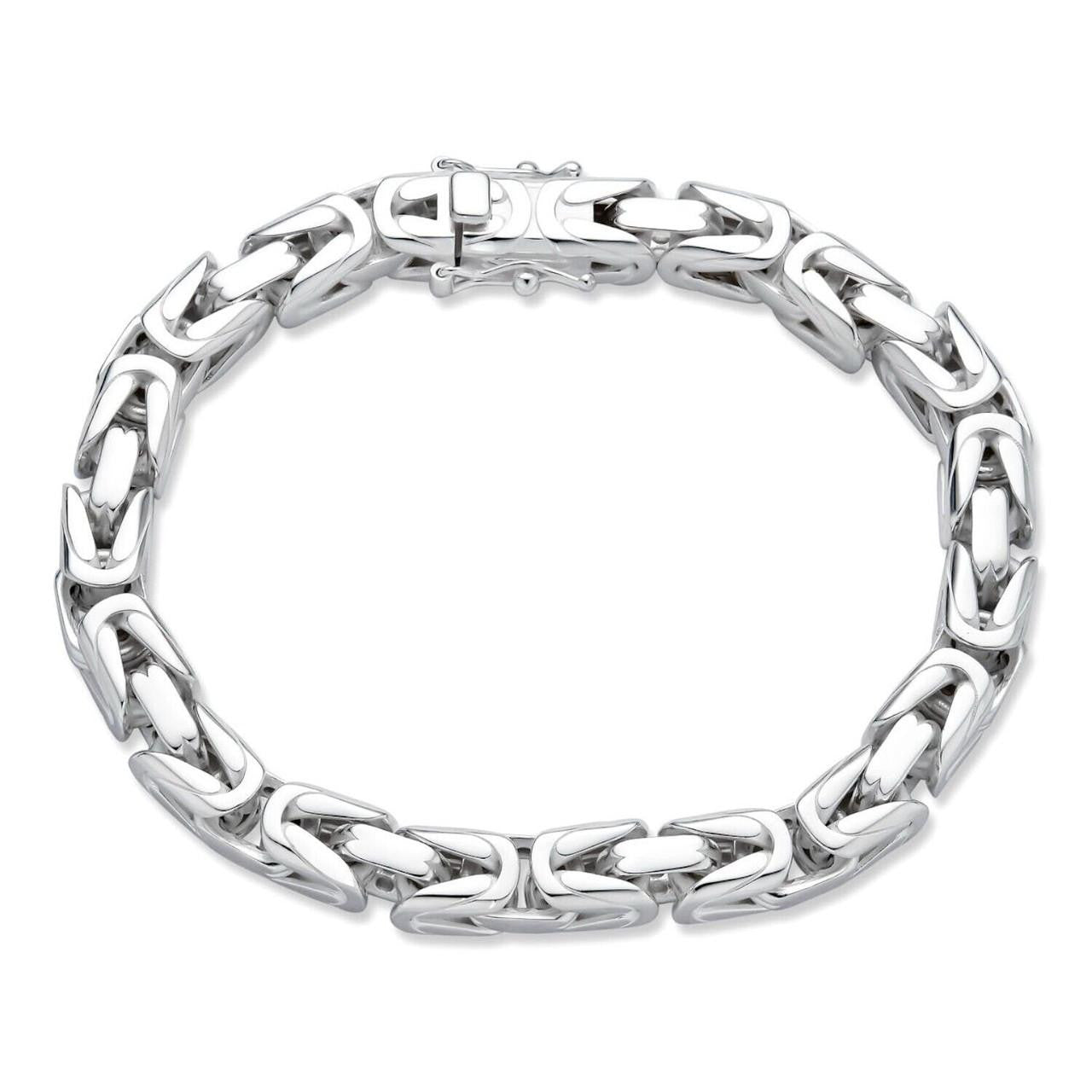 Modern Byzantine Link Bracelet W. Box Lock - 925 Sterling Silver -7"-9" - 5mm-10mm