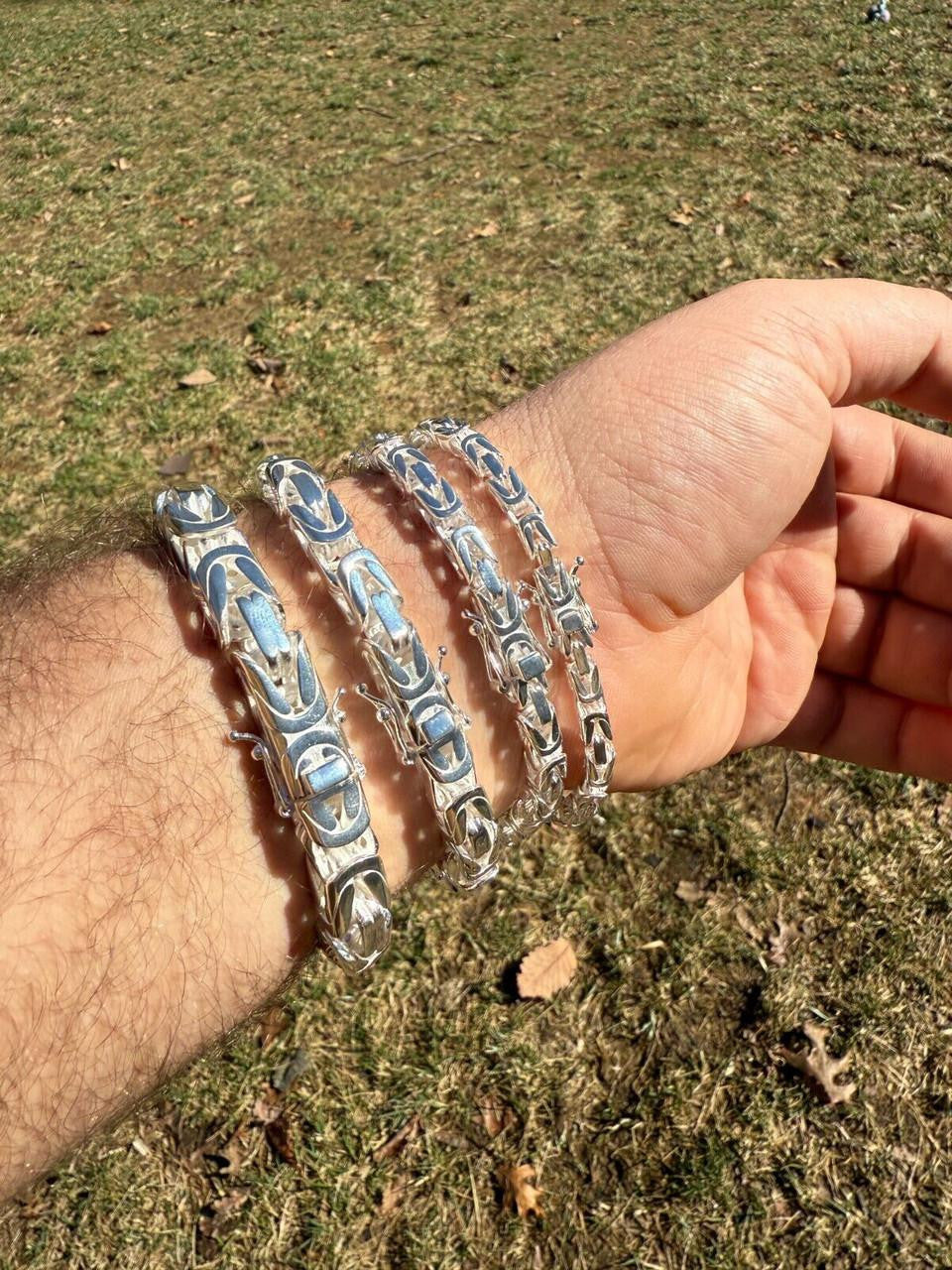 Modern Byzantine Link Bracelet W. Box Lock - 925 Sterling Silver -7"-9" - 5mm-10mm