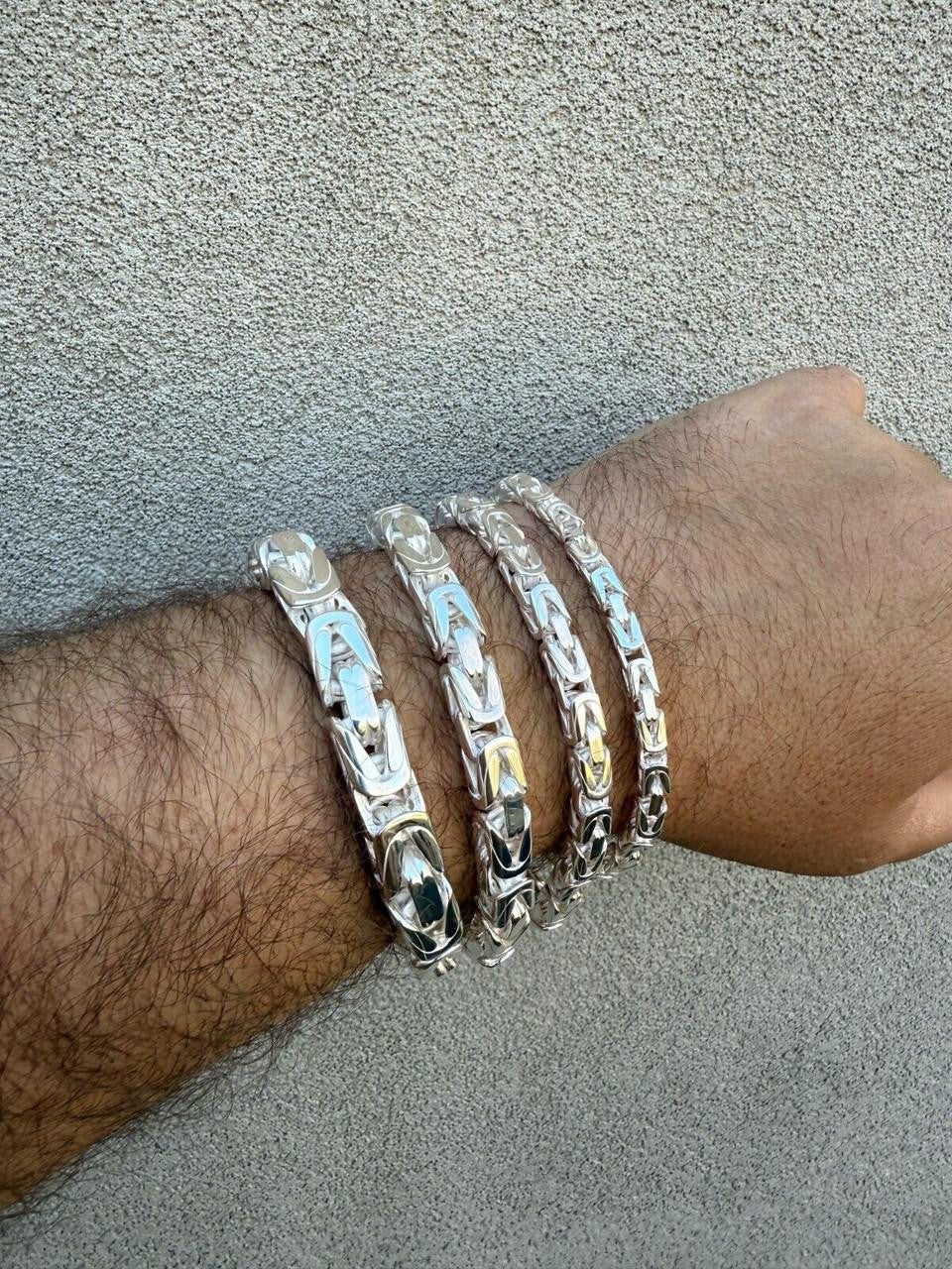 Modern Byzantine Link Bracelet W. Box Lock - 925 Sterling Silver -7"-9" - 5mm-10mm