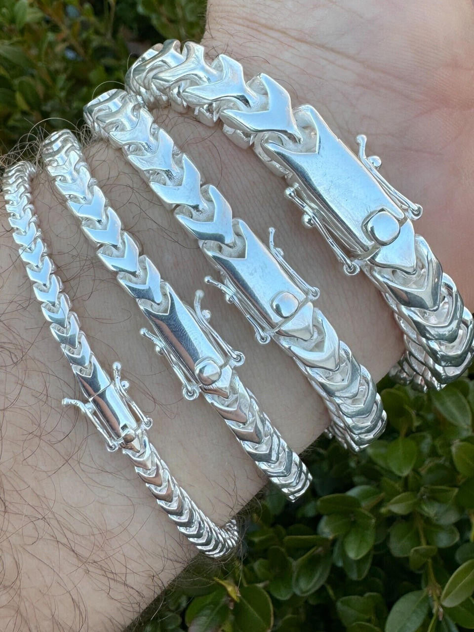 Modern Franco Link Bracelet W. Box Lock - 925 Sterling Silver - 7"-9" - 4mm-10mm