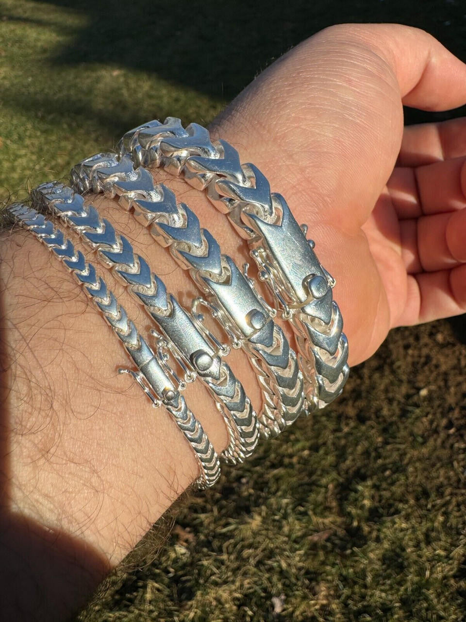 Modern Franco Link Bracelet W. Box Lock - 925 Sterling Silver - 7"-9" - 4mm-10mm
