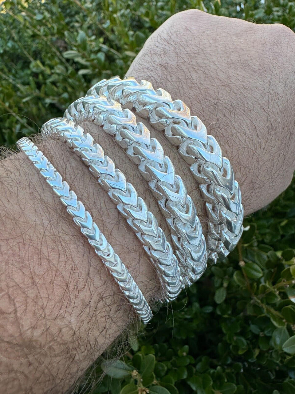 Modern Franco Link Bracelet W. Box Lock - 925 Sterling Silver - 7"-9" - 4mm-10mm