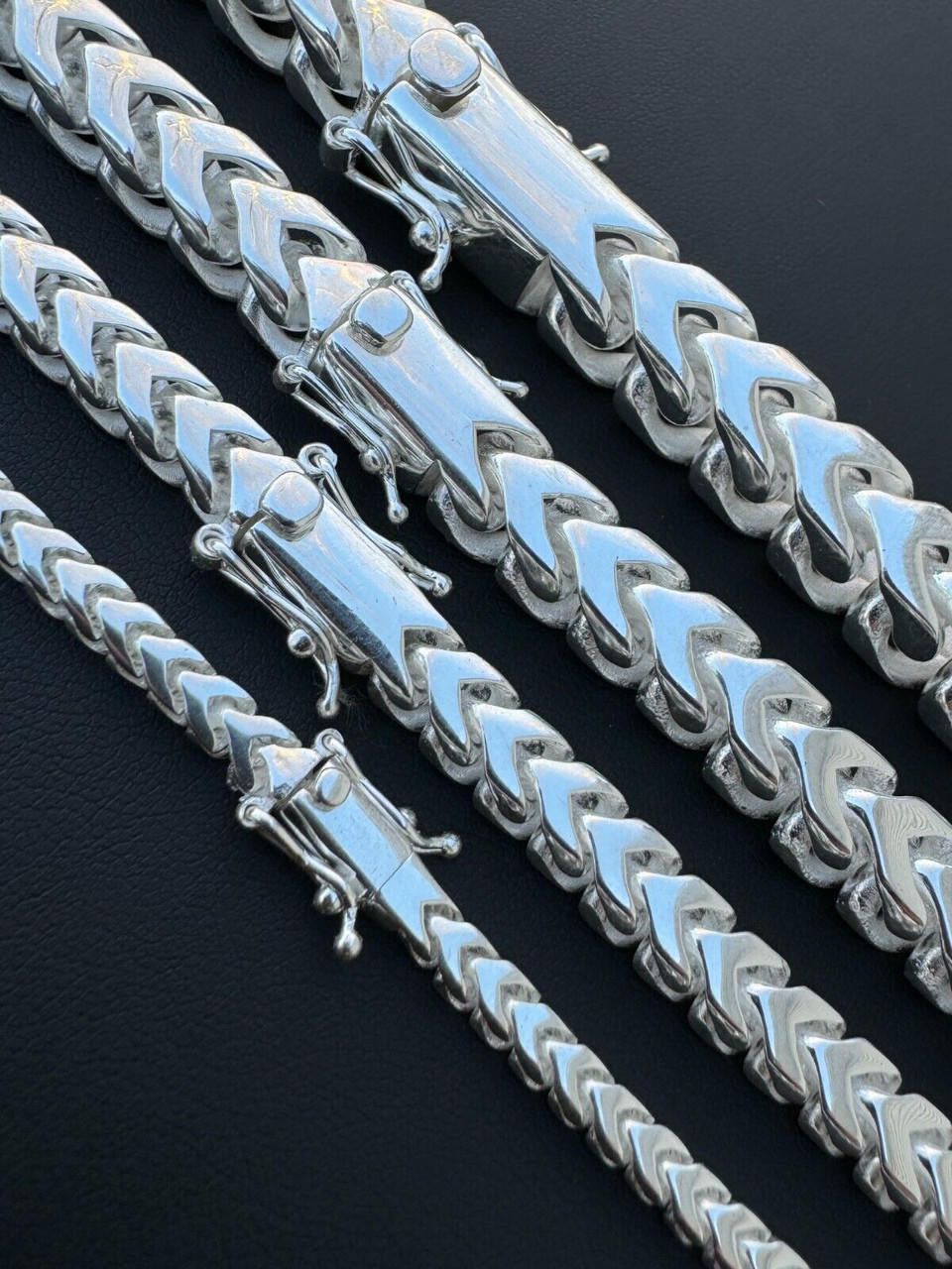 Modern Franco Link Bracelet W. Box Lock - 925 Sterling Silver - 7"-9" - 4mm-10mm