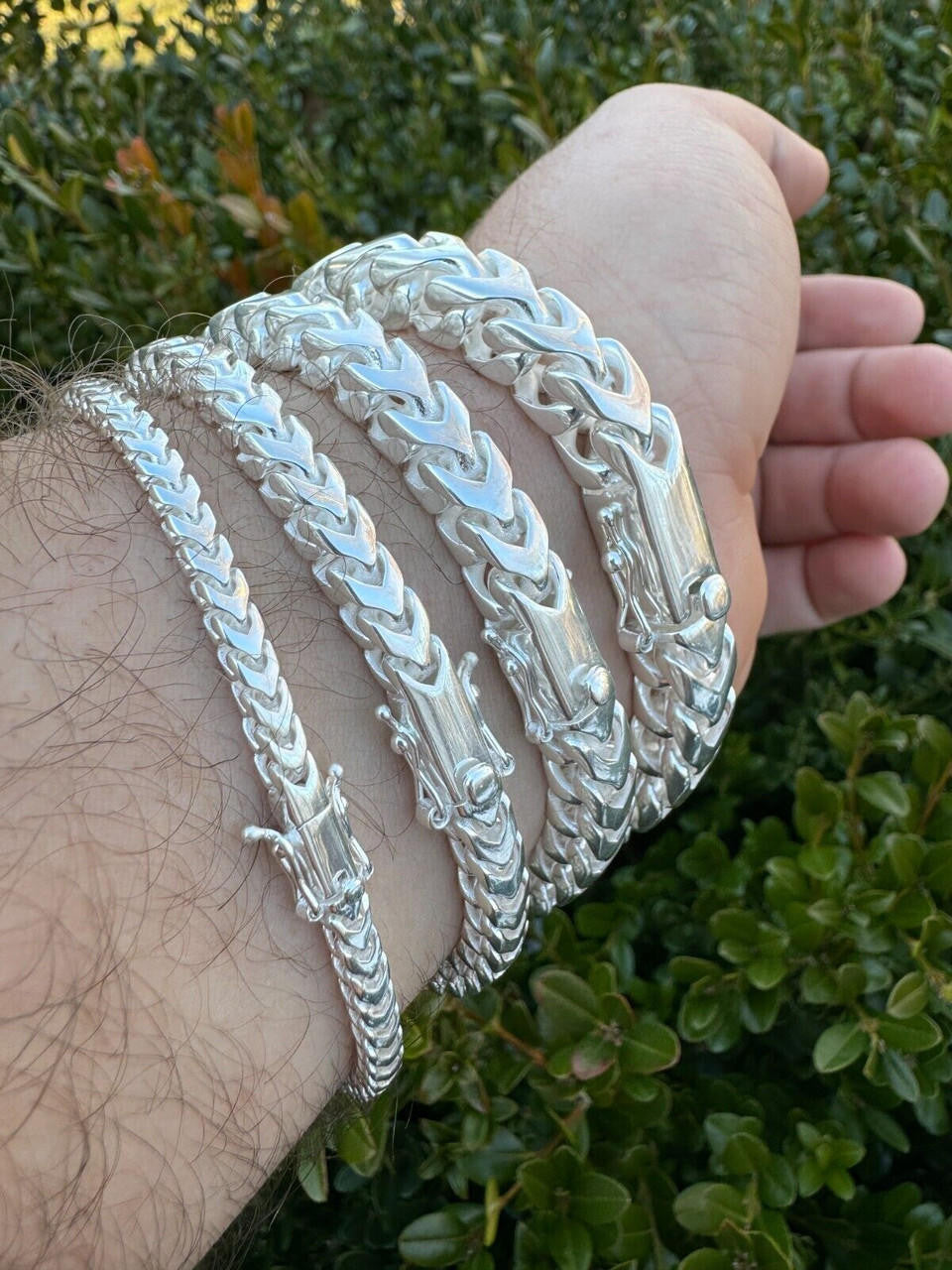 Modern Franco Link Bracelet W. Box Lock - 925 Sterling Silver - 7"-9" - 4mm-10mm