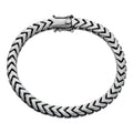 Modern Franco Link Bracelet W. Box Lock - 925 Sterling Silver Oxidized Gunmetal - 7"-9" - 4mm-10mm