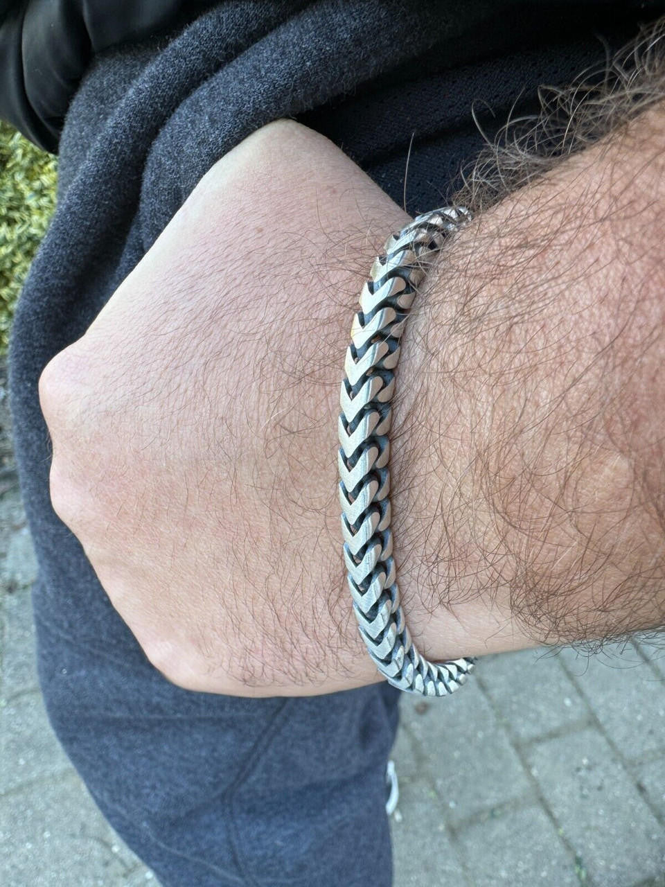 Modern Franco Link Bracelet W. Box Lock - 925 Sterling Silver Oxidized Gunmetal - 7"-9" - 4mm-10mm