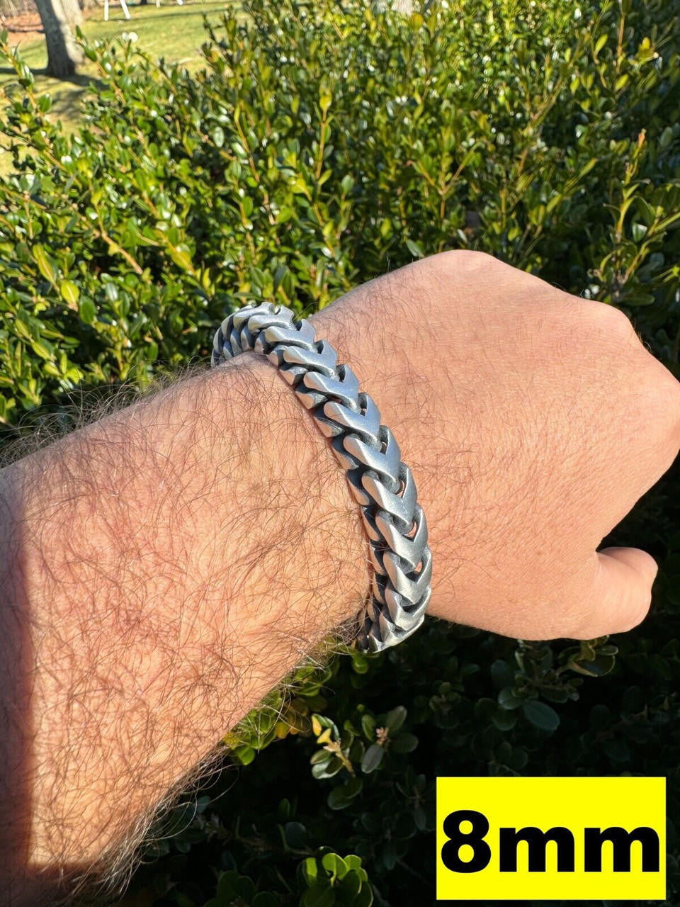 Modern Franco Link Bracelet W. Box Lock - 925 Sterling Silver Oxidized Gunmetal - 7"-9" - 4mm-10mm