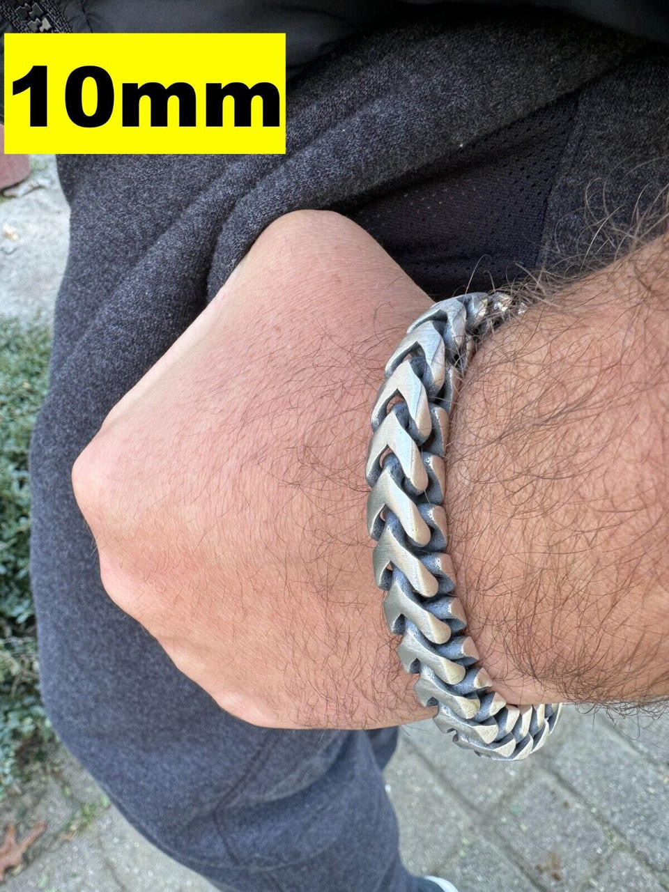 Modern Franco Link Bracelet W. Box Lock - 925 Sterling Silver Oxidized Gunmetal - 7"-9" - 4mm-10mm