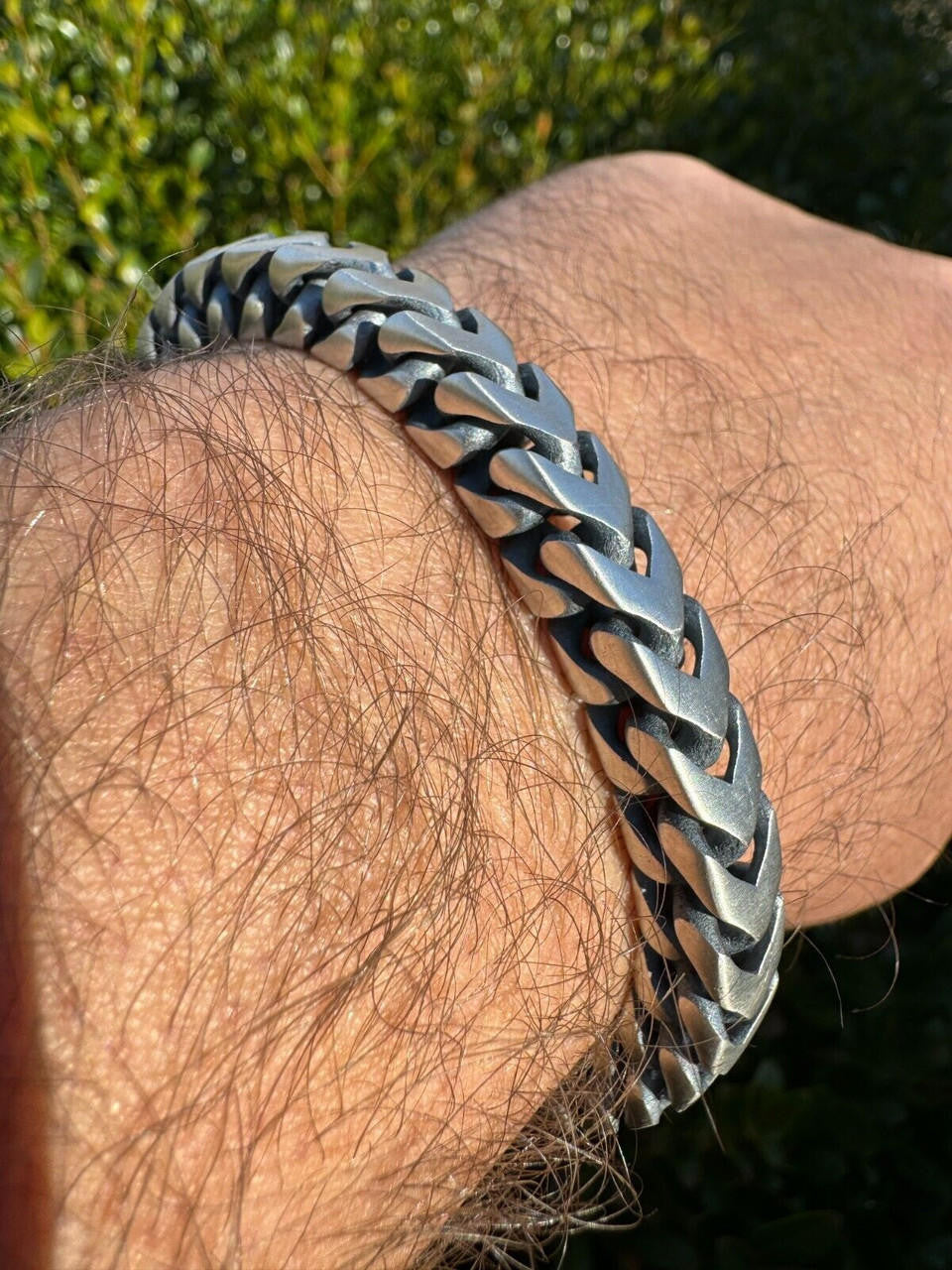Modern Franco Link Bracelet W. Box Lock - 925 Sterling Silver Oxidized Gunmetal - 7"-9" - 4mm-10mm
