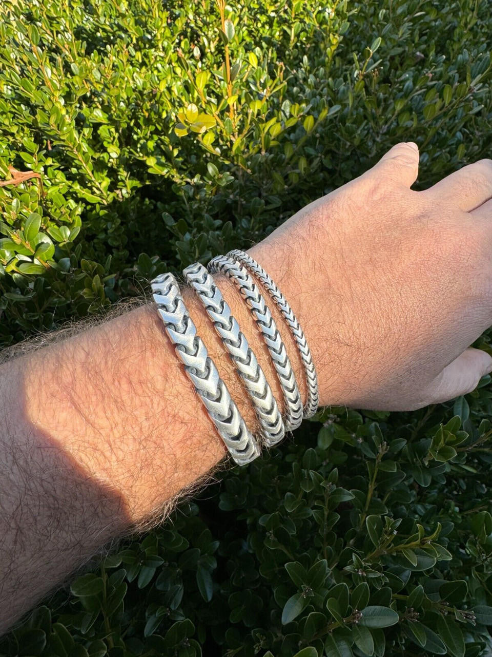 Modern Franco Link Bracelet W. Box Lock - 925 Sterling Silver Oxidized Gunmetal - 7"-9" - 4mm-10mm