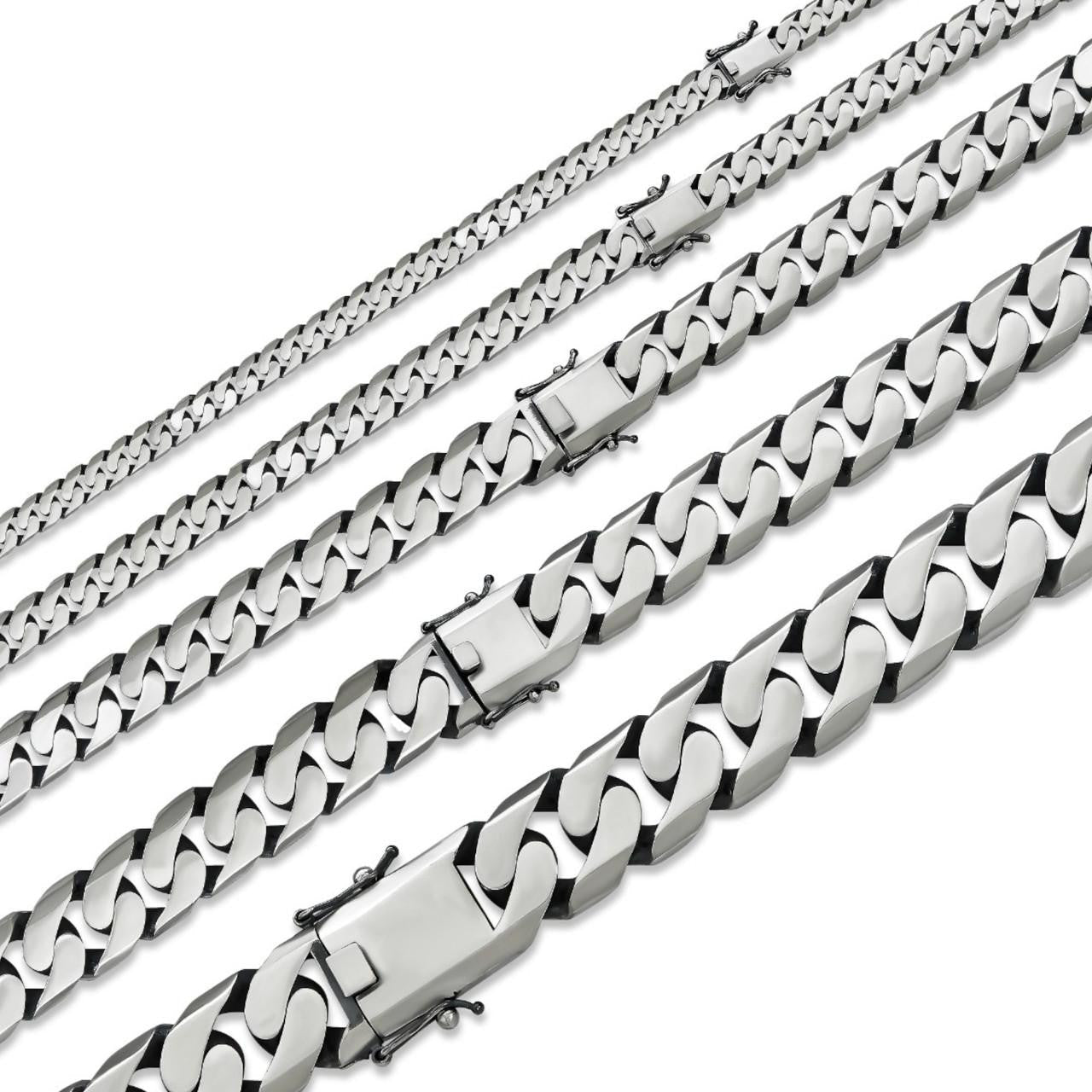 Modern Miami Cuban Link Chain Necklace Or Bracelet - 925 Sterling Silver Oxidized Gunmetal Finish - 7"-28" - 6mm-20mm