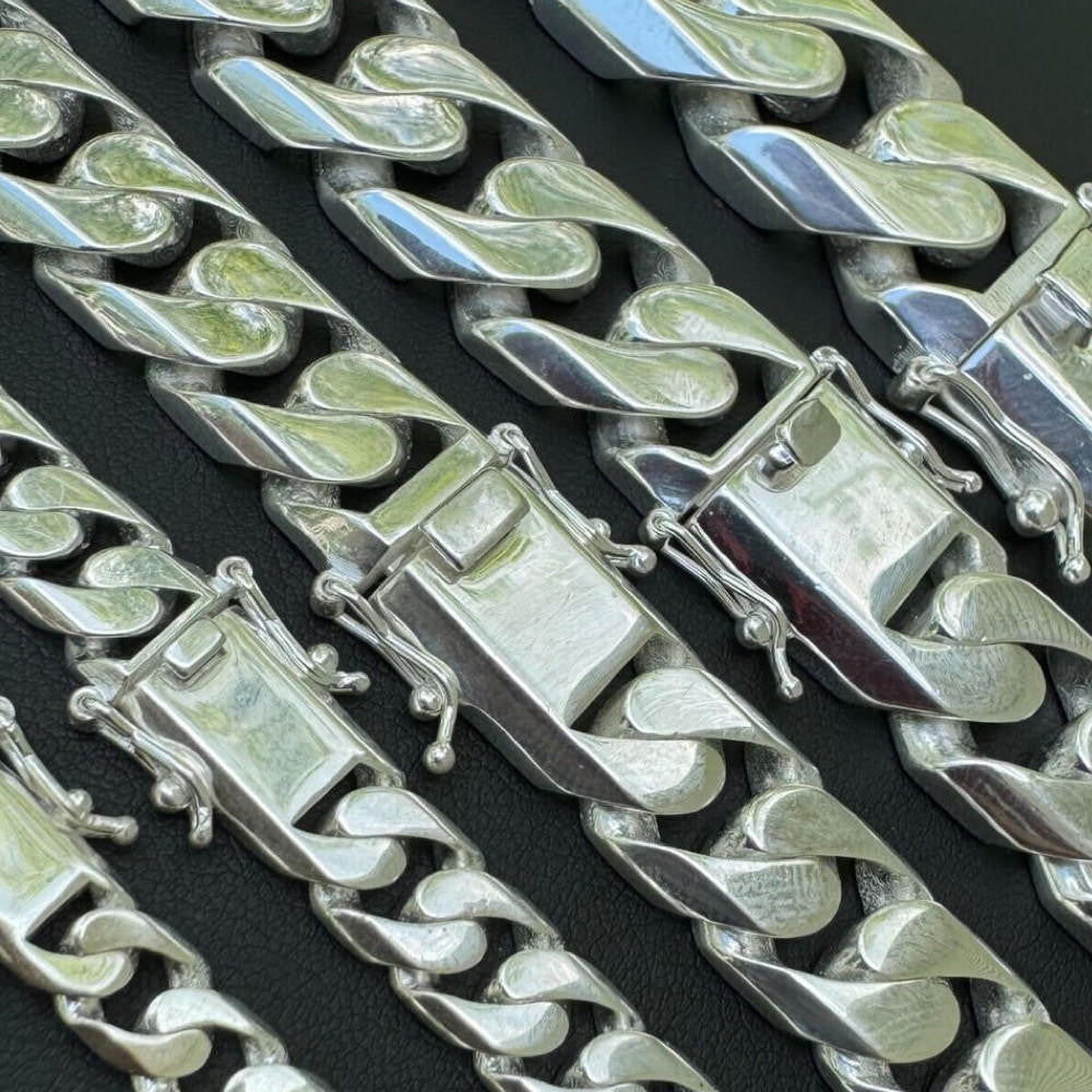 Modern Miami Cuban Link Chain Necklace Or Bracelet - High Polished 925 Sterling Silver - 7"-28" - 6mm-20mm