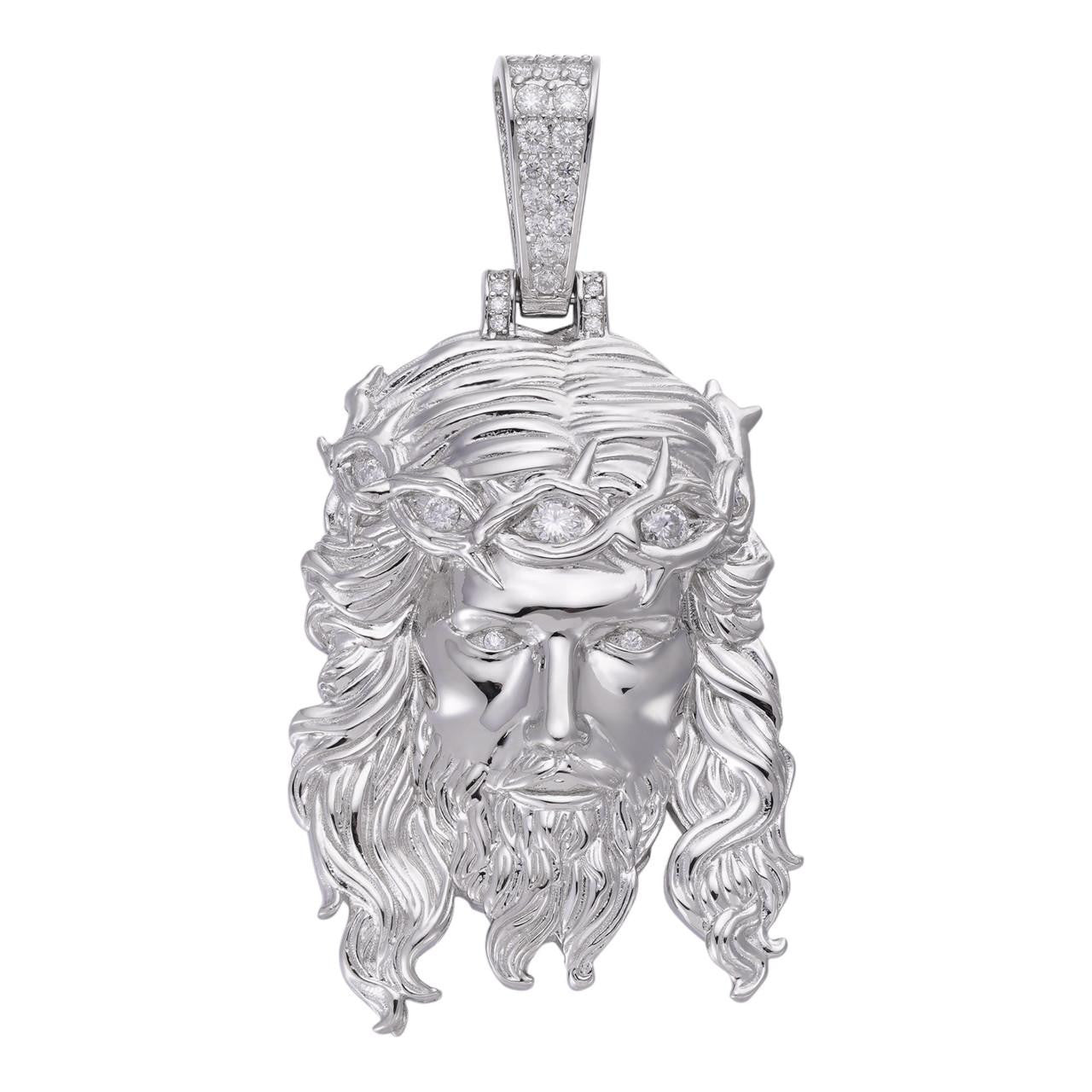 MOISSANITE #1 Bestseller Jesus Piece Pendant - 925 Silver - 3 Sizes 1.5"-3"