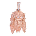 MOISSANITE #1 Bestseller Jesus Piece Pendant - Sandblasted Matte Finish 14k Rose Gold Vermeil 925 Silver - 3 Sizes 1.5"-3"