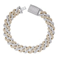 MOISSANITE #1 Bestseller Miami Cuban Link Prong Bracelet Iced Out - 14k Gold Vermeil & 925 Silver - 8mm-20mm - 6" - 9"