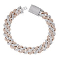 MOISSANITE #1 Bestseller Miami Cuban Link Prong Bracelet Iced Out - 14k Rose Gold Vermeil & 925 Silver - 8mm-20mm - 6" - 9"