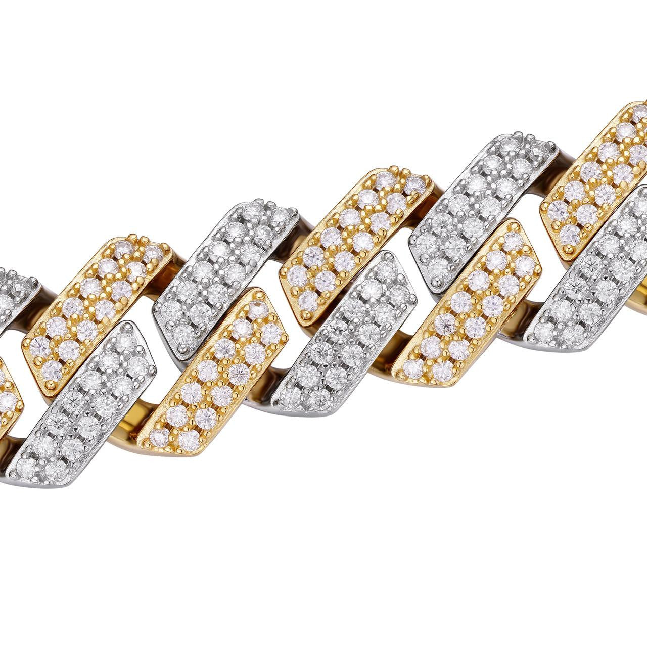 MOISSANITE #1 Bestseller Miami Cuban Link Prong Chain Necklace Iced Out - 14k Gold Vermeil & 925 Silver - 8mm-20mm - 16" - 30"