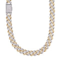 MOISSANITE #1 Bestseller Miami Cuban Link Prong Chain Necklace Iced Out - 14k Gold Vermeil & 925 Silver - 8mm-20mm - 16" - 30"