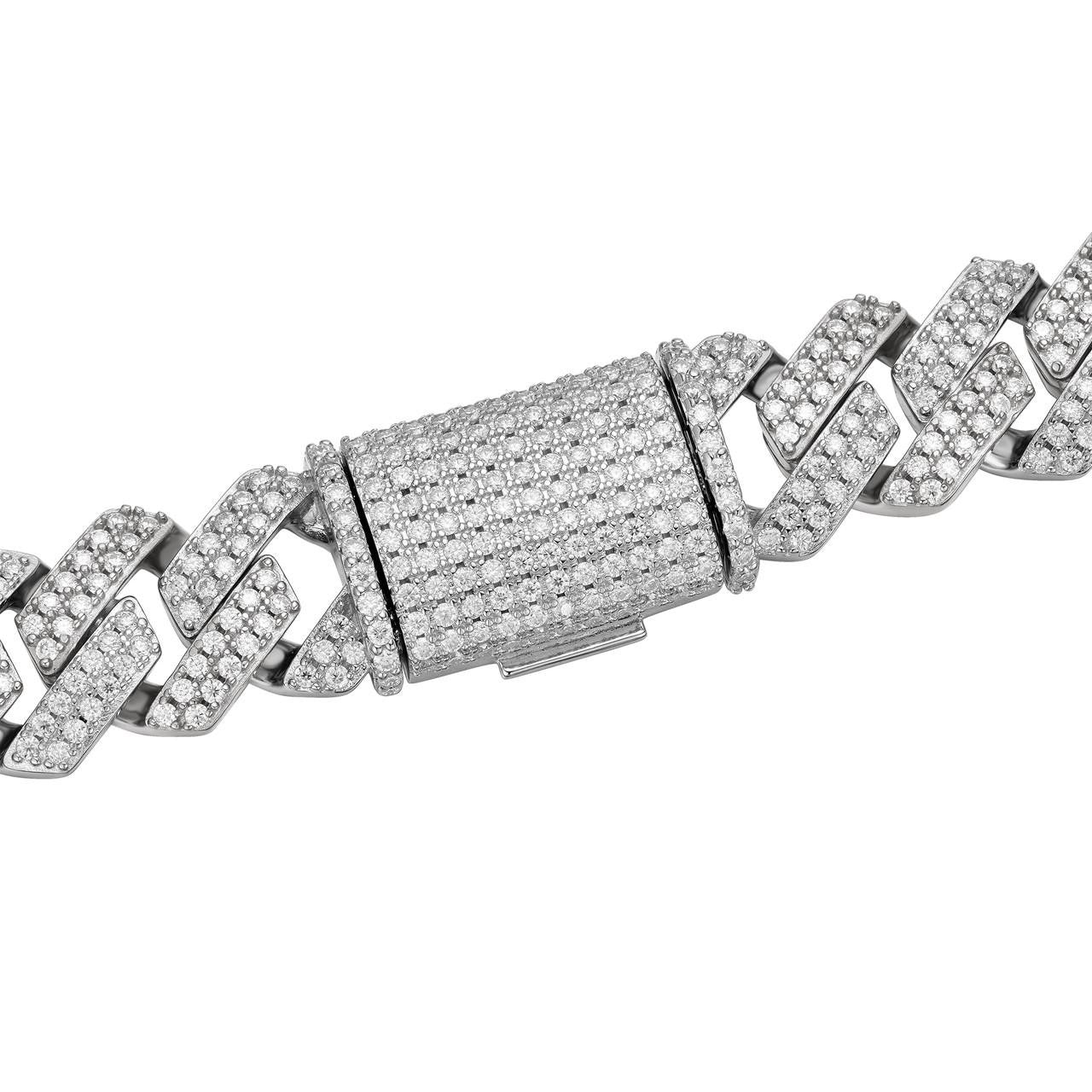 MOISSANITE #1 Bestseller Miami Cuban Link Prong Chain Necklace Iced Out - 925 Silver - 8mm-20mm - 16-30"