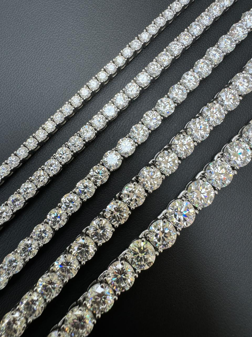 MOISSANITE #1 BESTSELLER Tennis Chain Necklace Iced Out - 14k Gold Vermeil, Rose Gold Vermeil Or 925 Silver - 3mm-7mm - 16"-30"
