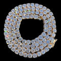 MOISSANITE #1 BESTSELLER Tennis Chain Necklace Or Bracelet Iced Out - 10k Yellow Gold - 2mm-5mm - 6"-30"