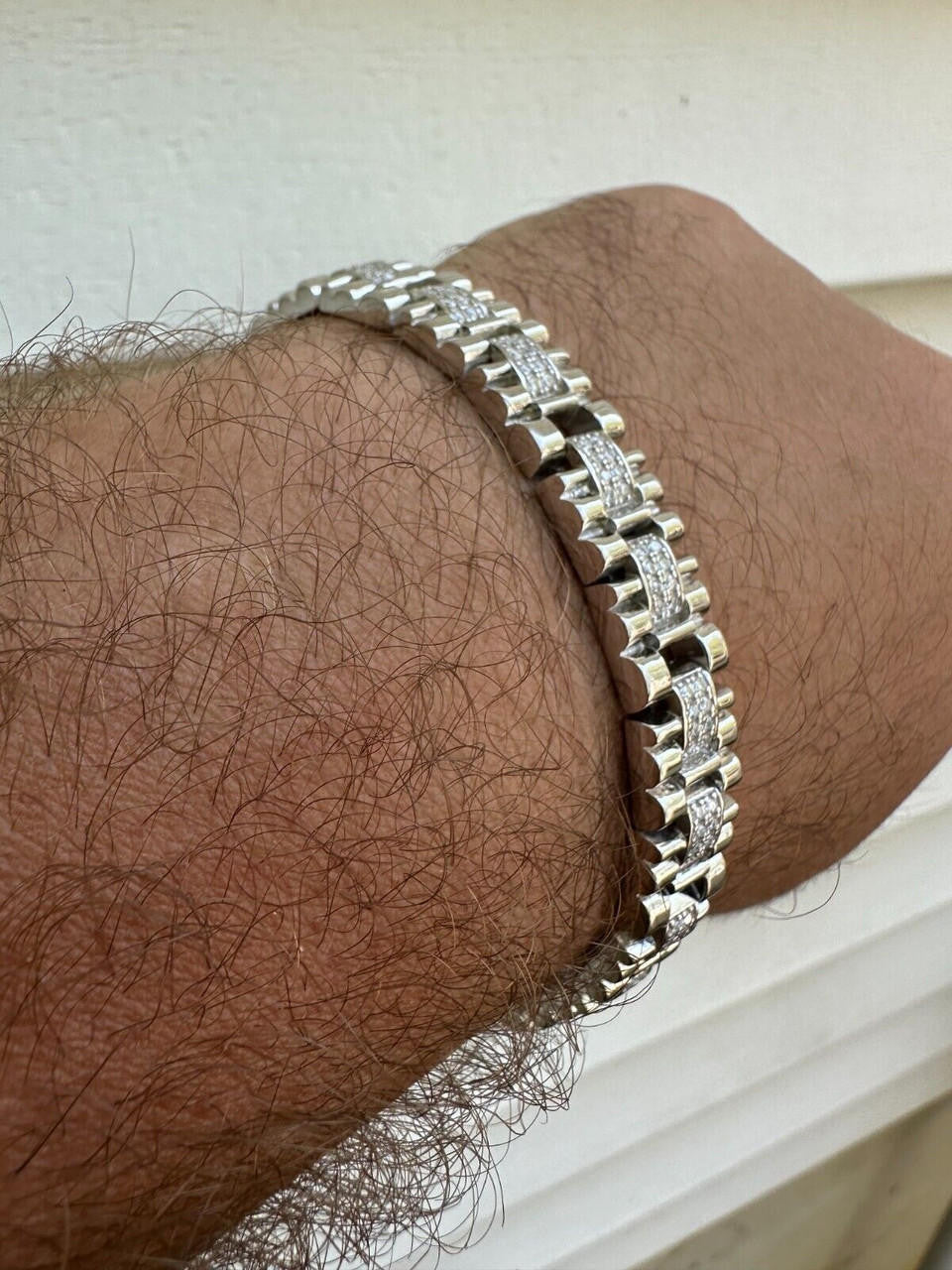 MOISSANITE Everyday Classic Presidential Custom Link Bracelet Iced Out - 925 Silver - 10mm - 7.5"-8.5"