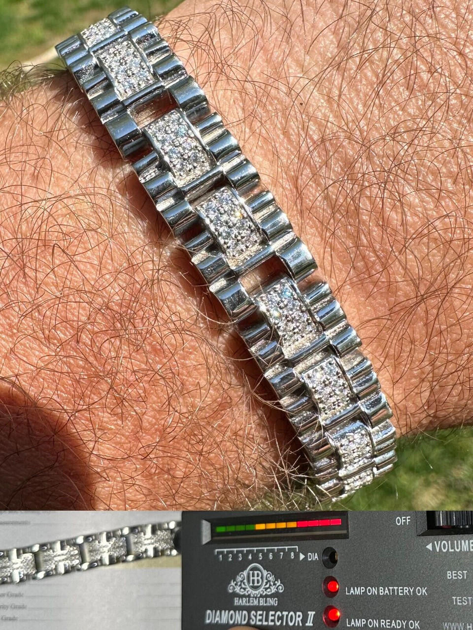 MOISSANITE Everyday Classic Presidential Custom Link Bracelet Iced Out - 925 Silver - 10mm - 7.5"-8.5"