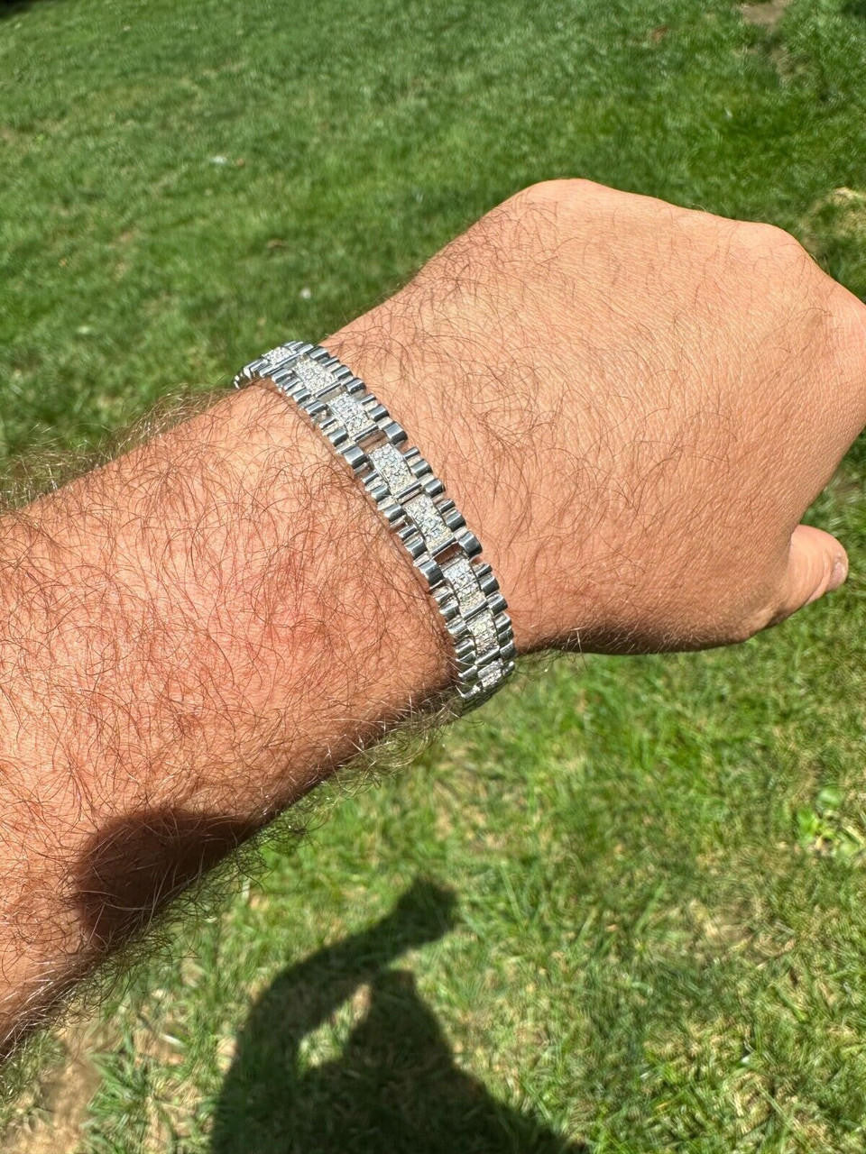 MOISSANITE Everyday Classic Presidential Custom Link Bracelet Iced Out - 925 Silver - 10mm - 7.5"-8.5"