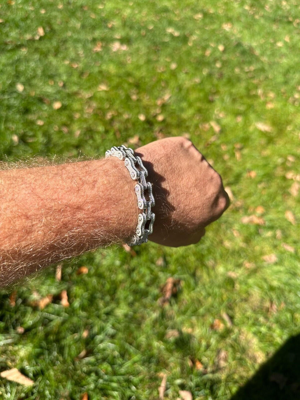 MOISSANITE Bicycle Link Chain Bracelet Iced Out - 925 Silver - 12mm - 6.5" - 8.5"
