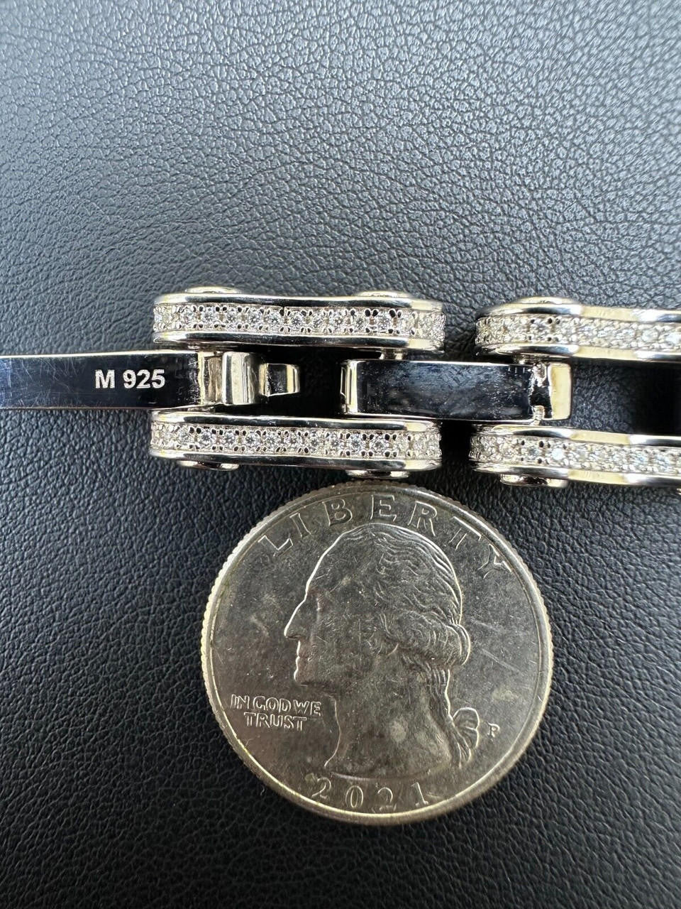 MOISSANITE Bicycle Link Chain Bracelet Iced Out - 925 Silver - 12mm - 6.5" - 8.5"
