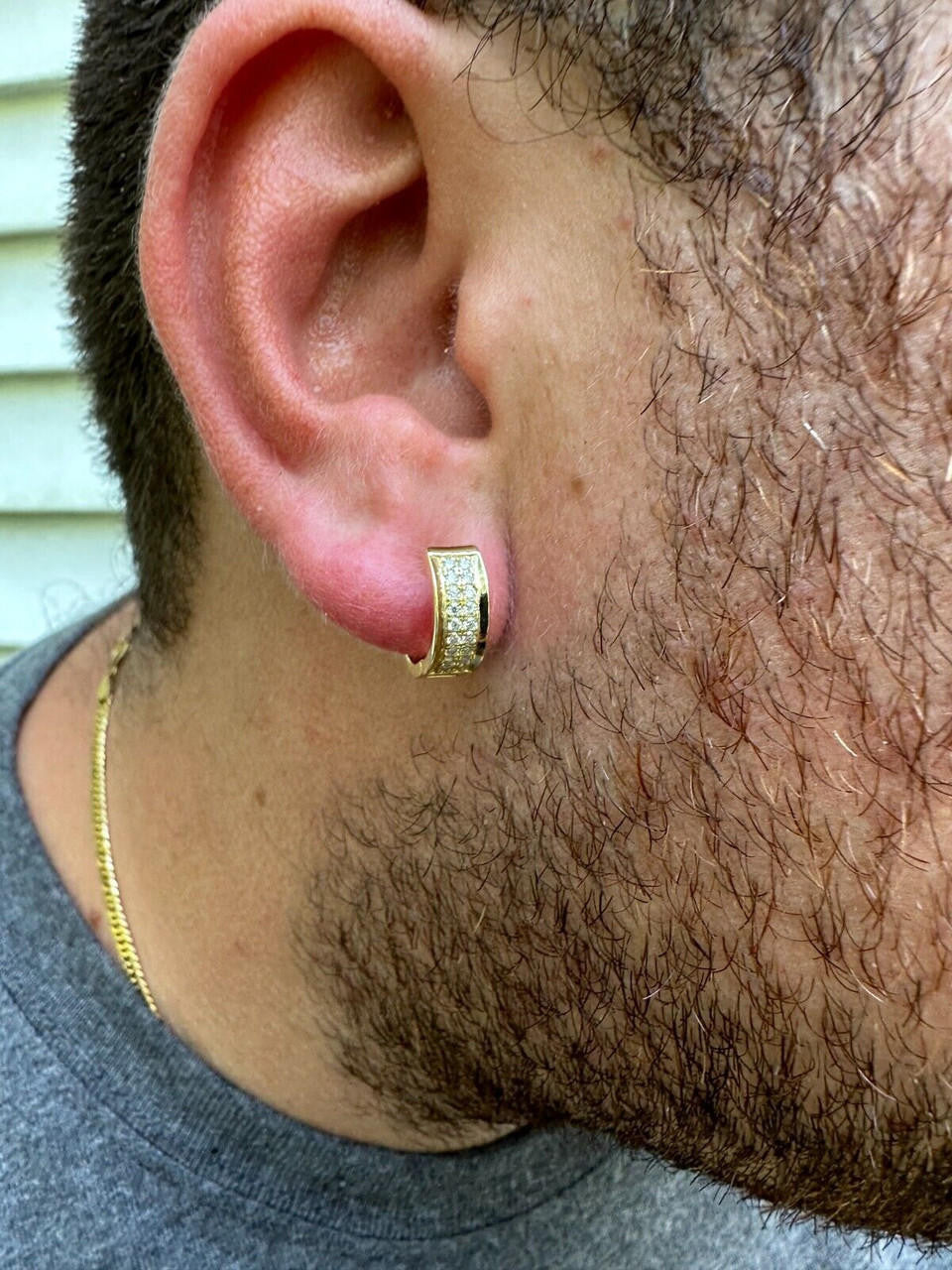 MOISSANITE Classic Small Huggie Iced Out Hoops - 14k Gold Vermeil 925 Silver - 12mm