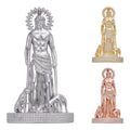 MOISSANITE 3D Saint Lazarus Pendant - 14k Yellow/Rose Gold Vermeil or 925 Silver - Large 2.5"