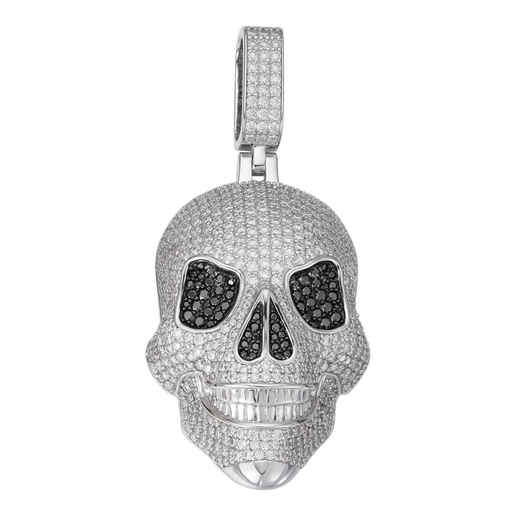 MOISSANITE 3D Skull Iced Out Pendant - 925 Silver - 3 Sizes 1.5"-3.5"