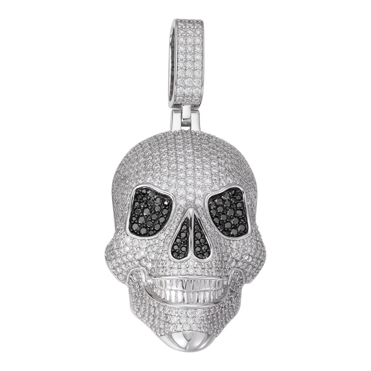 MOISSANITE 3D Skull Iced Out Pendant - 925 Silver - 3 Sizes 1.5"-3.5"